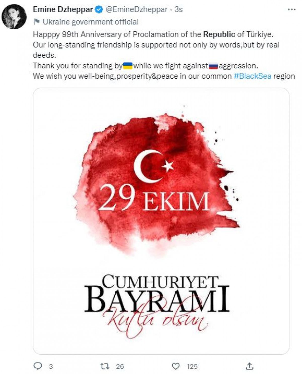 Dünyadan Türkiye'ye Cumhuriyet Bayramı kutlamaları #5