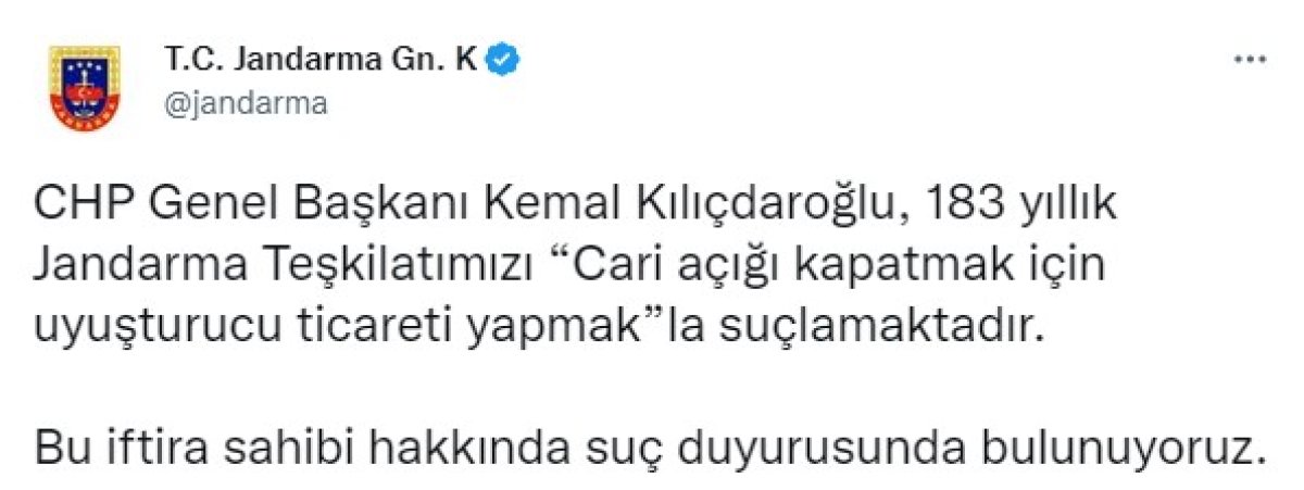 Genel Uzmanlar Grubu ve Jandarma'dan Kemal Kılıçdaroğlu'na suç duyurusu #2