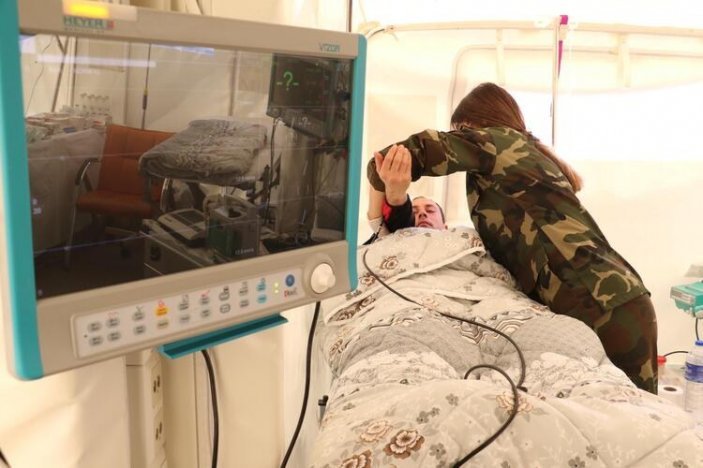 Azerbaycan'ın Kahramanmaraş'ta kurduğu sahra hastanesi